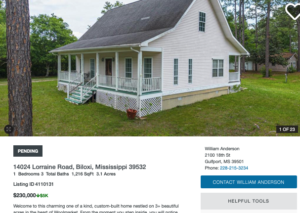 Median priced home Biloxi